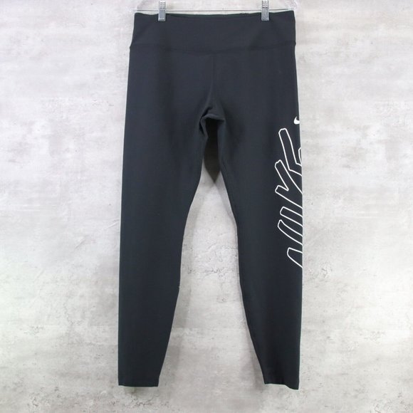 Nike Pants - Nike Full Length Leggings Women's Size XL Spell Out Black Graphics AQ3726-010
